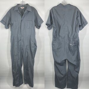 Vintage Walls Master Made Grey Short Sleeve Coveralls Waist 38 Length 60"
